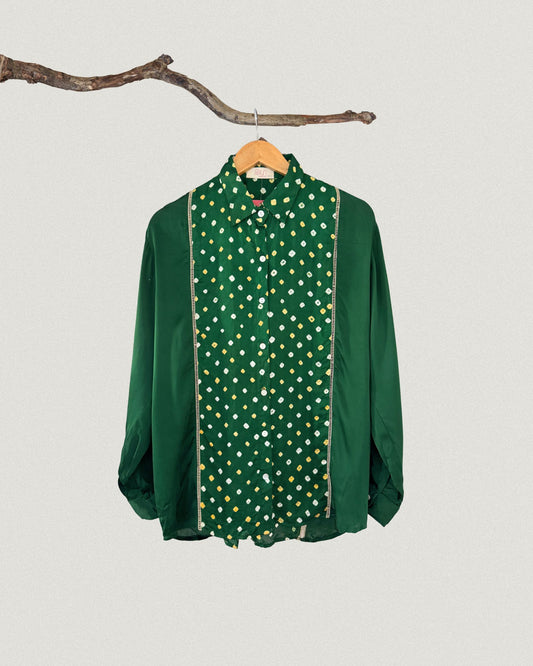 Bandhej Green Shirt