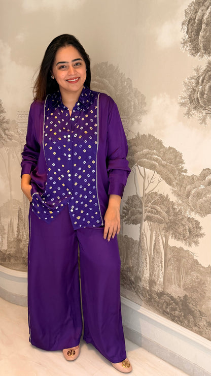 Bandhej Jamun Coord Set