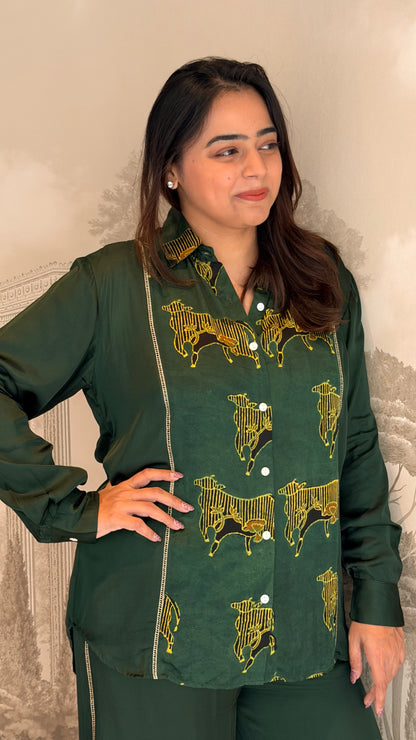 The Nandi Green Coord Shirt